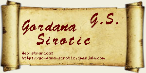 Gordana Sirotić vizit kartica